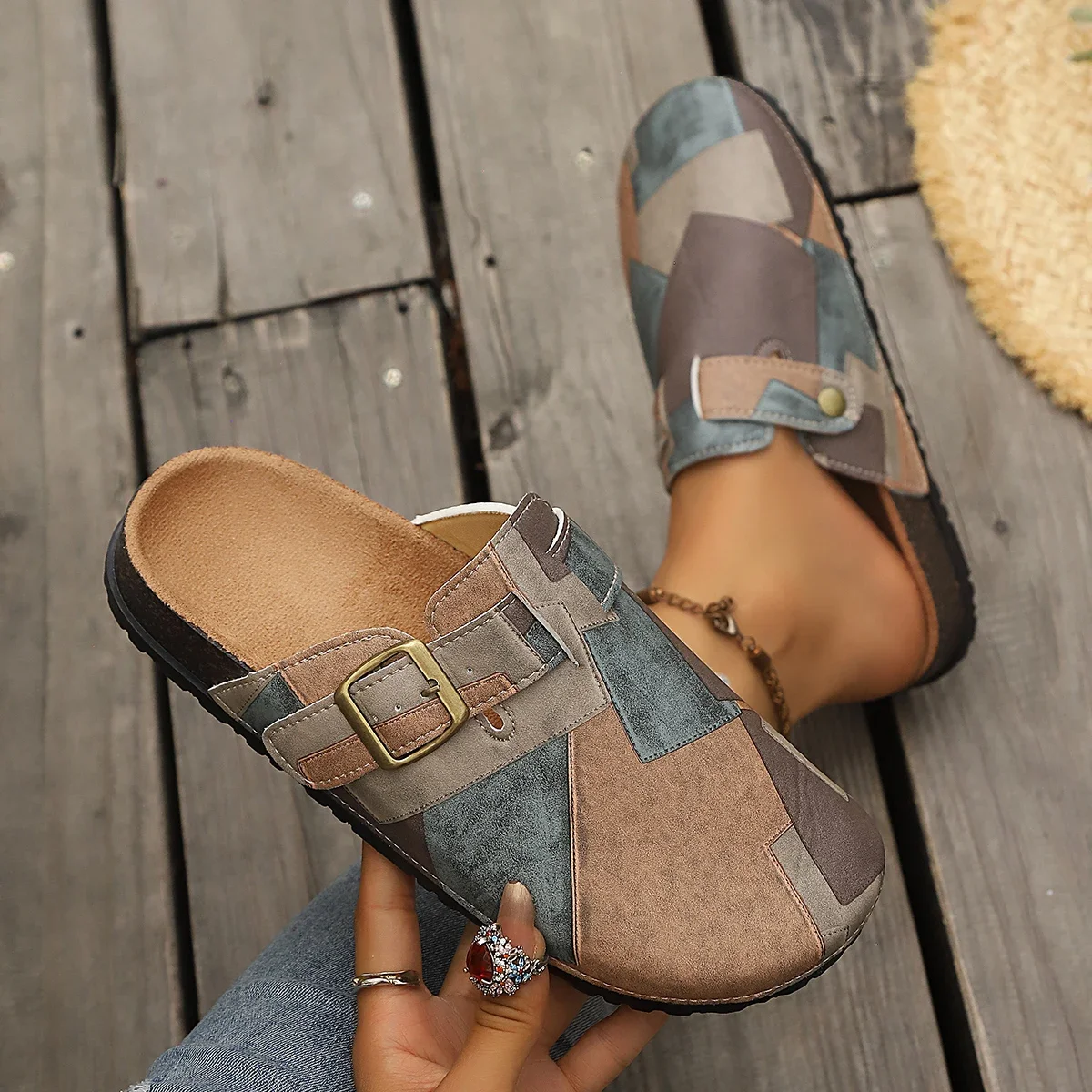 Frühling/Herbst Elegante Farbblockierte Street-Casual Mueller-Schuhe Modische Bestseller Neue Bequeme Übergrößen-Damenschuhe – Detail 3