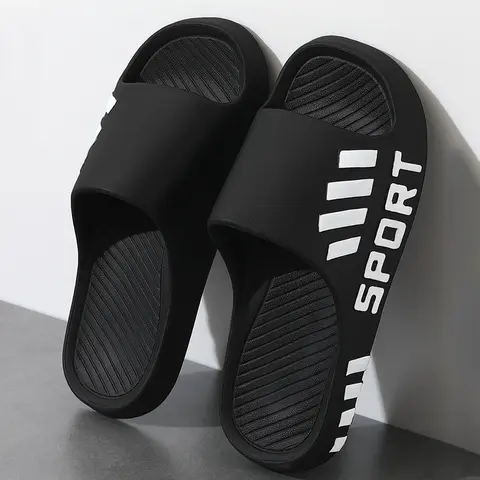 Summer Fashion Slippers For Men Indoor Outdoor Sandals Beach Flip Flop Thick Sole Male Slides Summer Non-Slip Men Shower Slipper