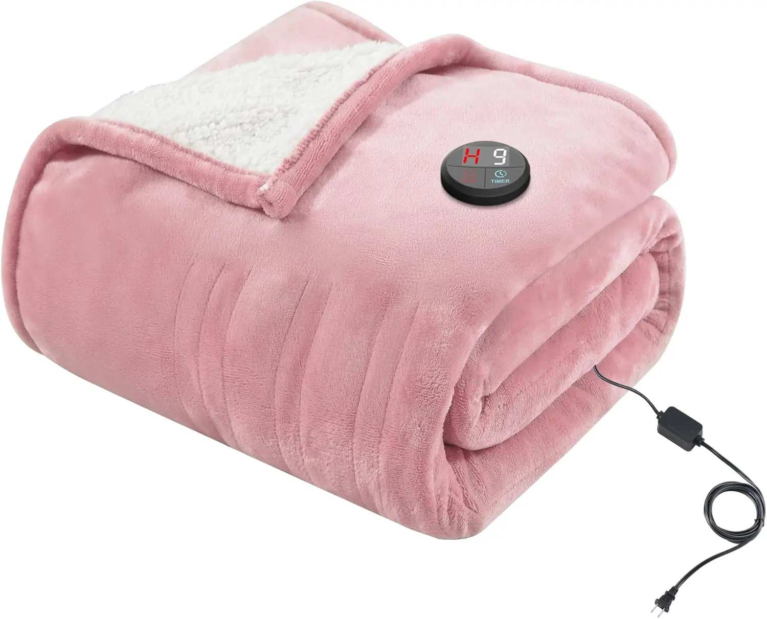 

Electric Heated Throw Blanket 50x60 Inch with 10 Heat Levels, 9 Timer Settings & Auto Shut-Off, Machine Washable