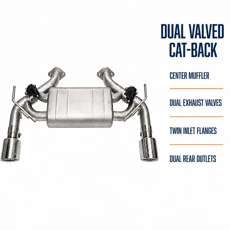 High Performance Valvetronic Catback Exhaust Nissan 370Z Z34 2009-2020 SUS304 Stainless Steel Dual Valve Muffler System Direct