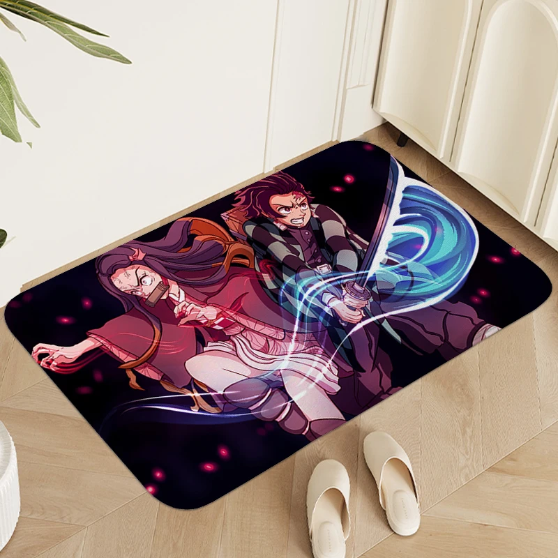 Anime Rug D-Demon Slayer Carpet for Bedroom Sleeping Room Entryway Foot Mat Soft Doormat Entrance Door Modern Home Decoration