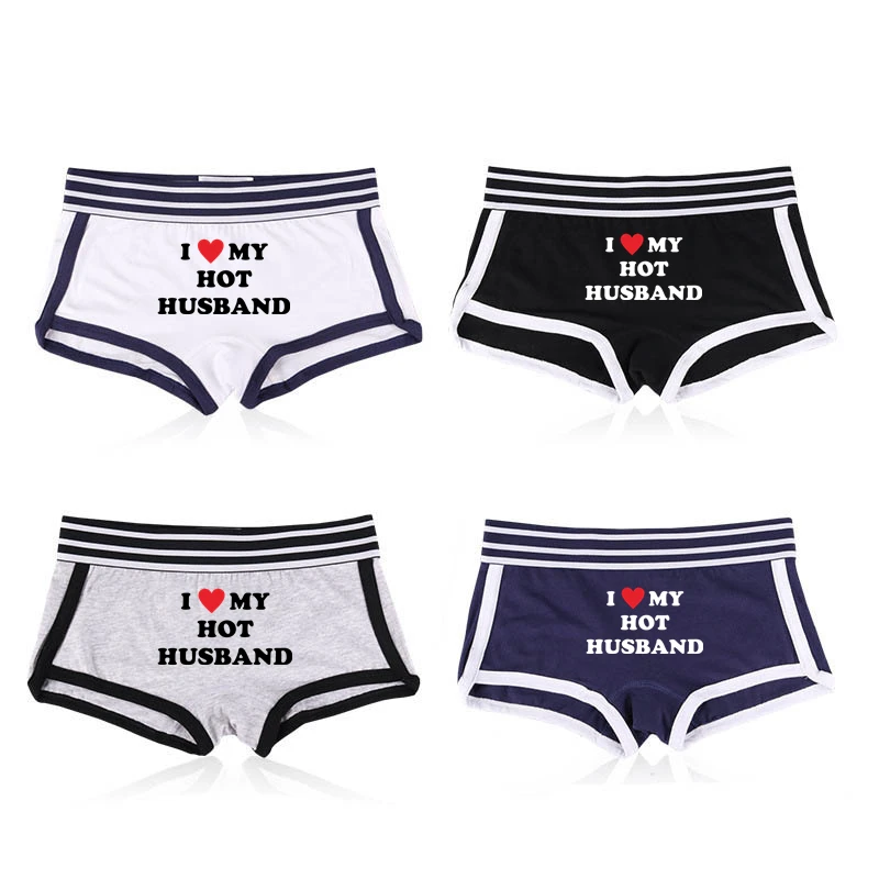 Hot Letters Print Cotton Underwear for Women New Women Boxer Shorts Cute Girls Panties Female Breathable Women\'s Intimates