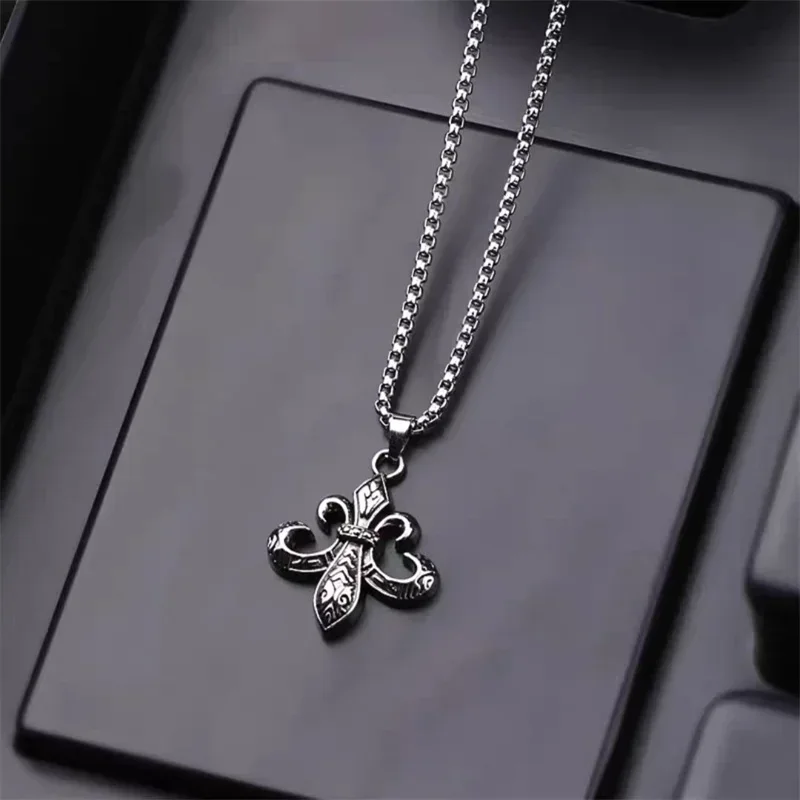 Vintage Cross Pendant Necklace Unisex Versatile Simple Long Sweater Chain Hip Hop Accessory image 4