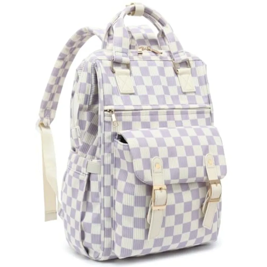 Laptop Backpacks for Women Corduroy High School College Bookbag 15.6 Inch Laptop Bags for Girls Travel Daypack