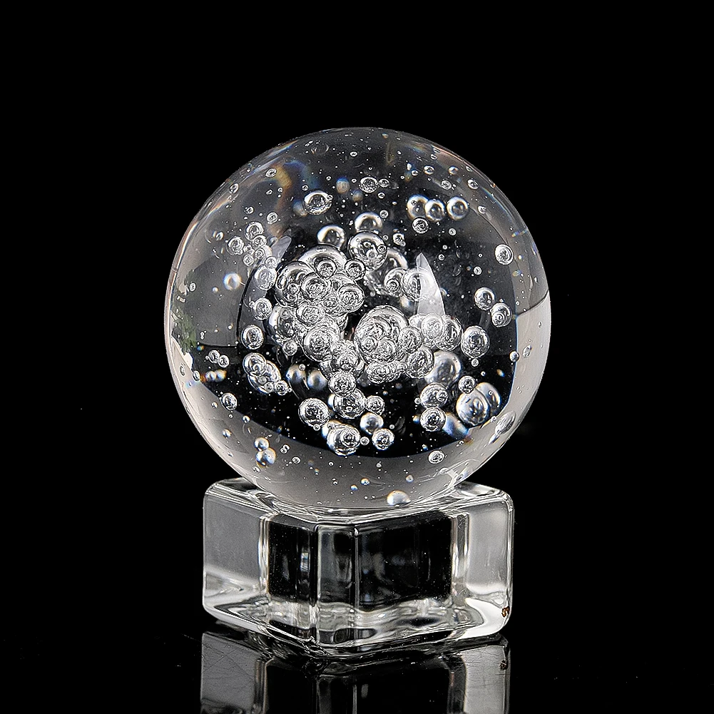 40mm Clear Bubble Crystal Ball Paperweight Glass Desktop Decorations Magic Energy Meditation Lens Ball Study Room Decor Supplies