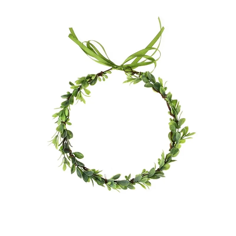 Children's Green Leaf Flower Ring Headwear Elf Dressing Headwear Forest Bride Corolla Male and Female Head Ring Award Wreath