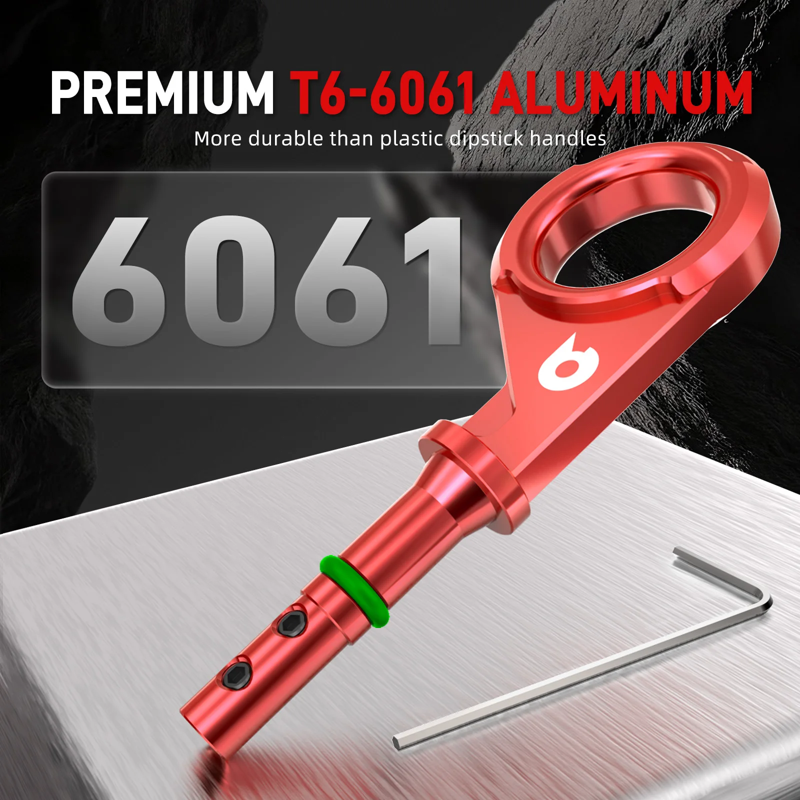 BEVINSEE オイルレベルゲージハンドル EA211 1.0TSI 1.4TSI用、アウディ A1 A3 Q2 Q3、VW ゴルフ MK7、セアト イビサ用、04E115611AC代替品