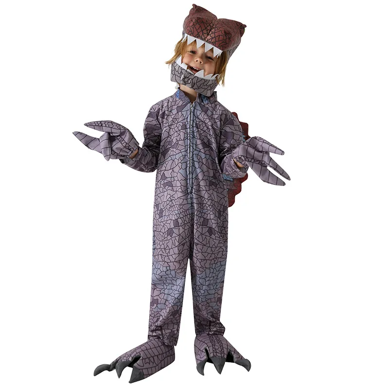 Spinosaurus Kinder Dinosaurier Leistung Kostüm Outfits Kinder Maskerade Kostüm lustige Dinosaurier Halloween Cosplay Overalls