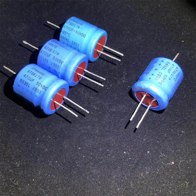 Genuine for SPRAGUE 673D Series 470UF 50V Hi-Fi Axial Red Top Cathode Electrolytic Capacitor  10pcs