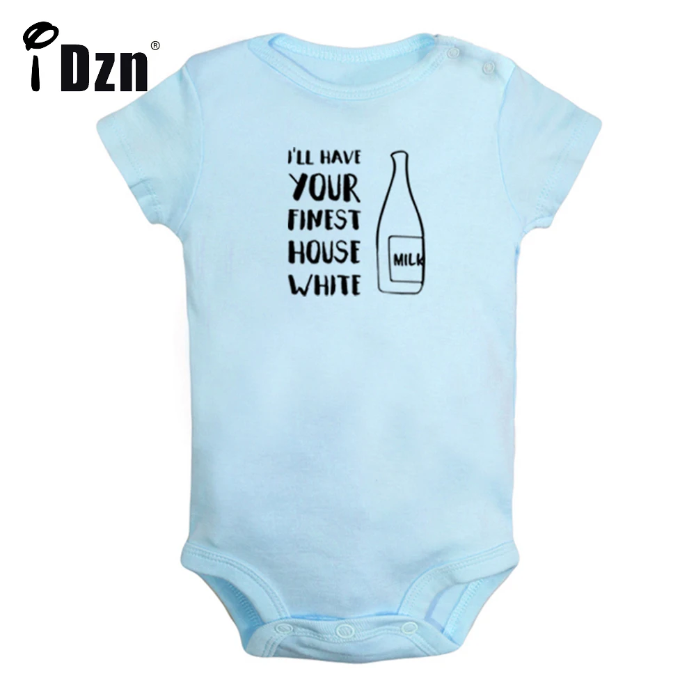 I'll Have Your Finest House White Cute Fun Print Baby Rompers Boys Girl Bodysuit Infant Short Sleeves Jumpsuit Kids Soft Clothes