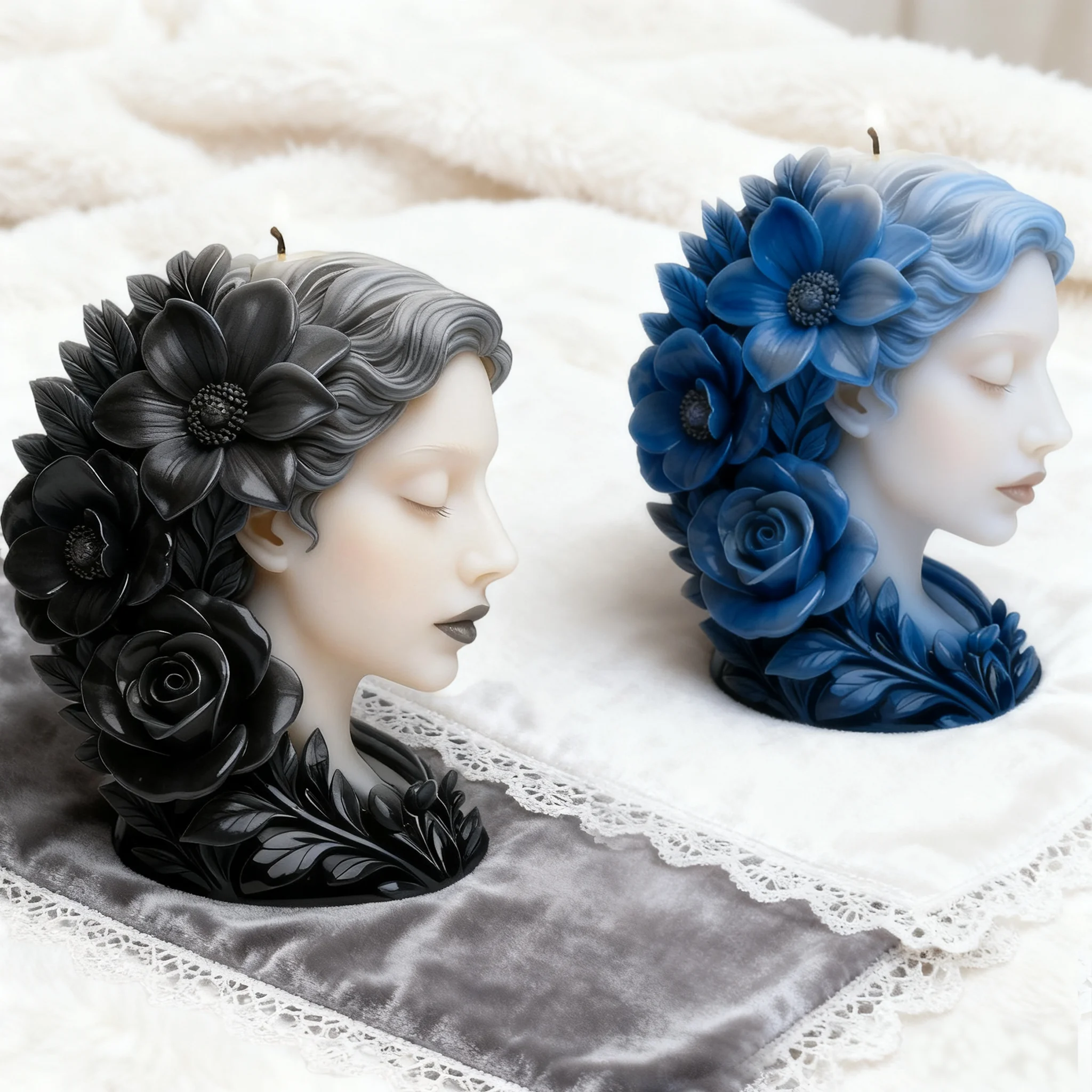 قوالب الشموع الآلهة الزهرية الفنية المتخصصة مقاومة للحرارة وقابلة لإعادة الاستخدام، مما يجعلها مثالية للشموع المعطرة التي تصنعها بنفسك والمور #3