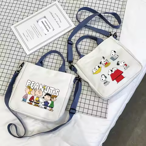Snoopys Canvas Shoulder Bag Anime Small Student Crossbody Messenger Bag Cute Cartoon Women Handbag Funny Birthday Gifts