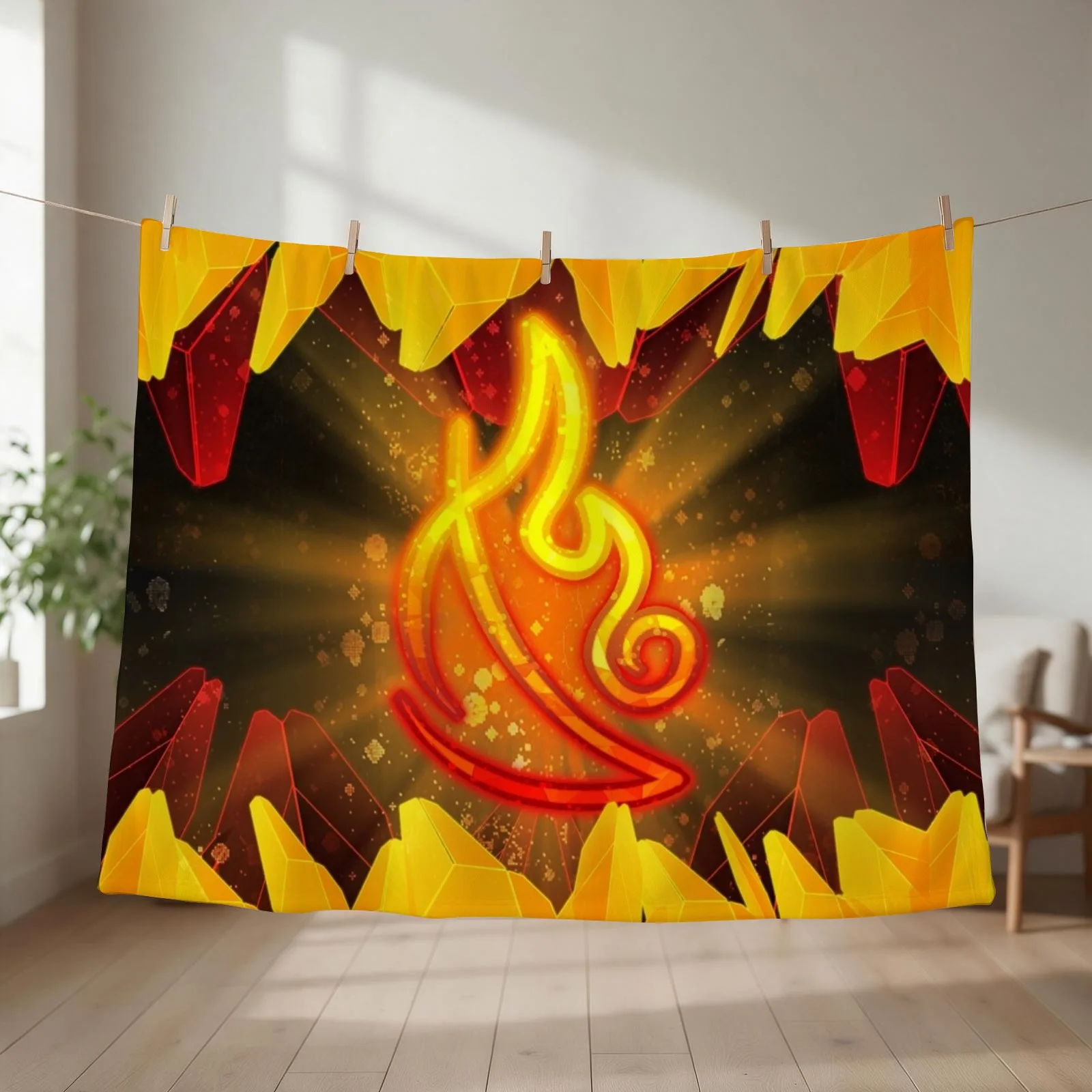 Wizard101 - Fire Cast Symbol Throw Blanket couch cozy soft plush fuzzy picnic outdoor blanket
