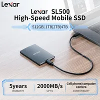 Lexar SL500 Portable Solid State Drives 2TB 1TB USB3.2 High Speed  2000MB/s External Solid State Disk for PS5/Desktop/iPhone15