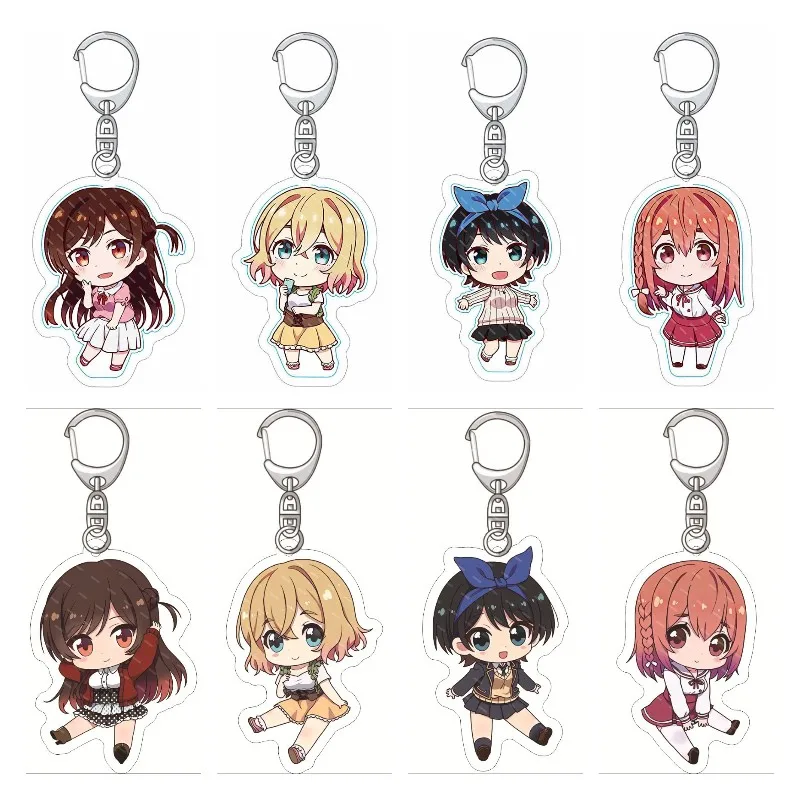 Japan Anime Rent A Girlfriend Figures Ichinose Chizuru Nanami Mami Sarashina Ruka Acrylic Keychains Kawaii Bag Pendant Decor Toy