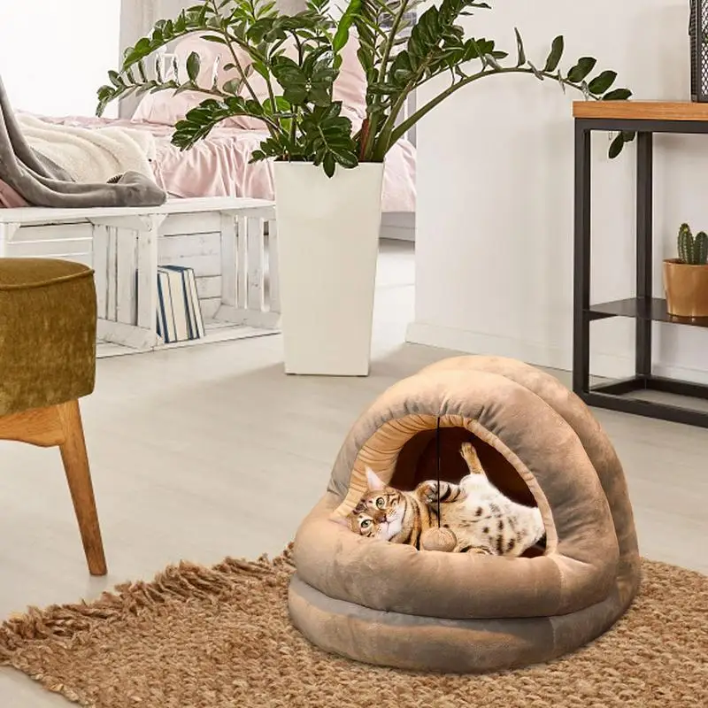 Closed Cat Bed Pet Cave Bed For Cats Pet Tent Cave Bed For Cats Small Dogs Indoor Cat Sleeping Bed Small Cat House For Kitten