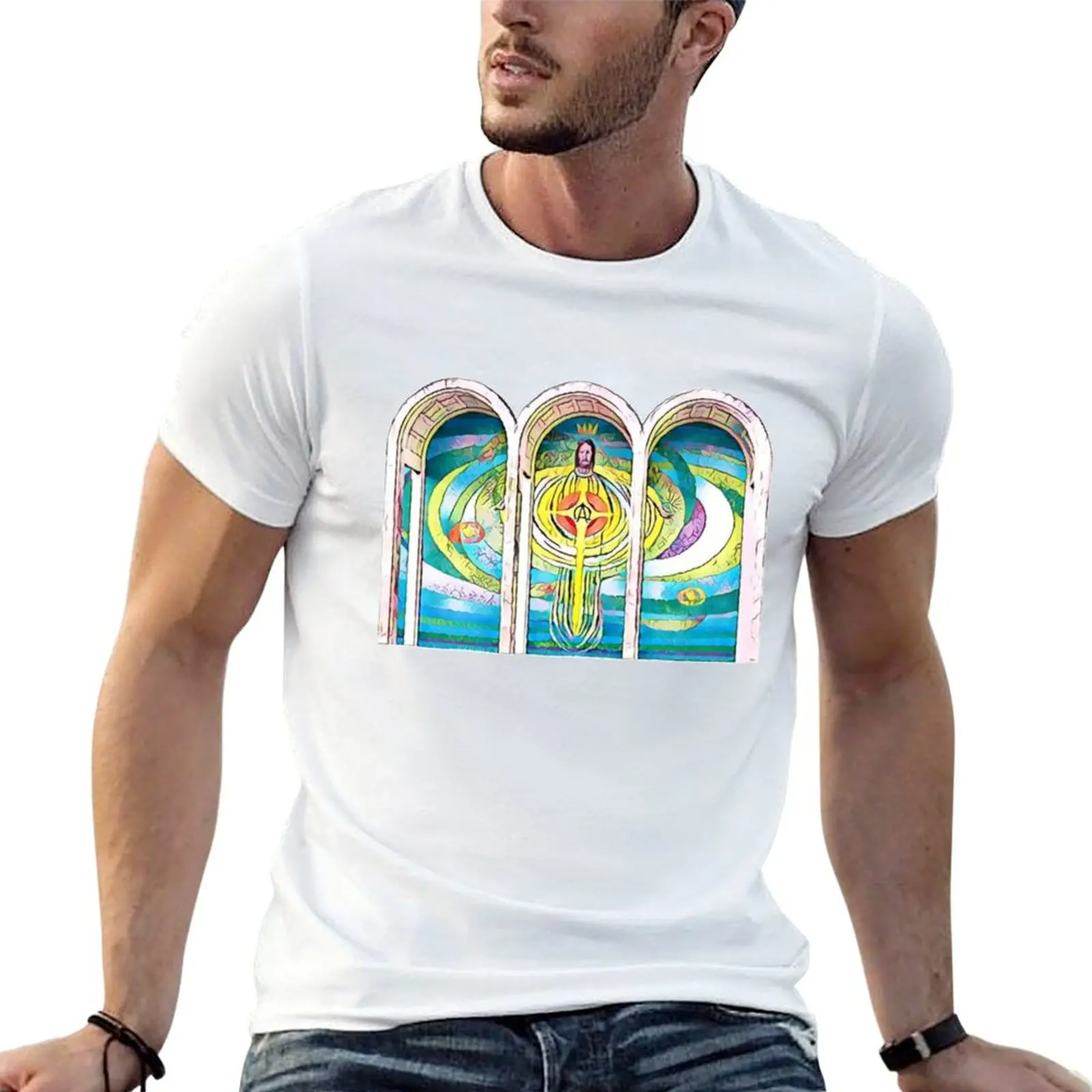 Egg Beater Jesus T-Shirt anime shirt Clothing mens plain t shirts