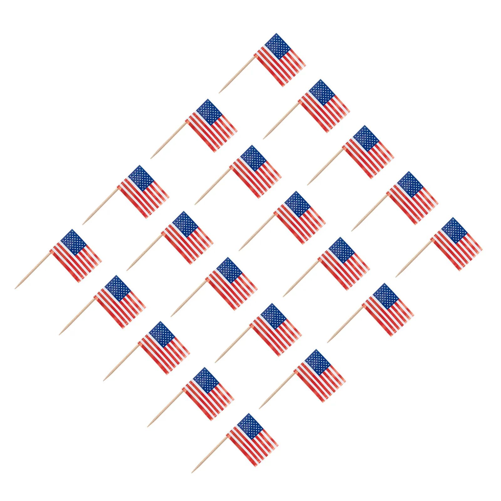 100pcs National Flag Decorative Picks Fine Paper Toothpick Flags For Cake Cupcake Dessert Fruit Appetizer American Style Bar
