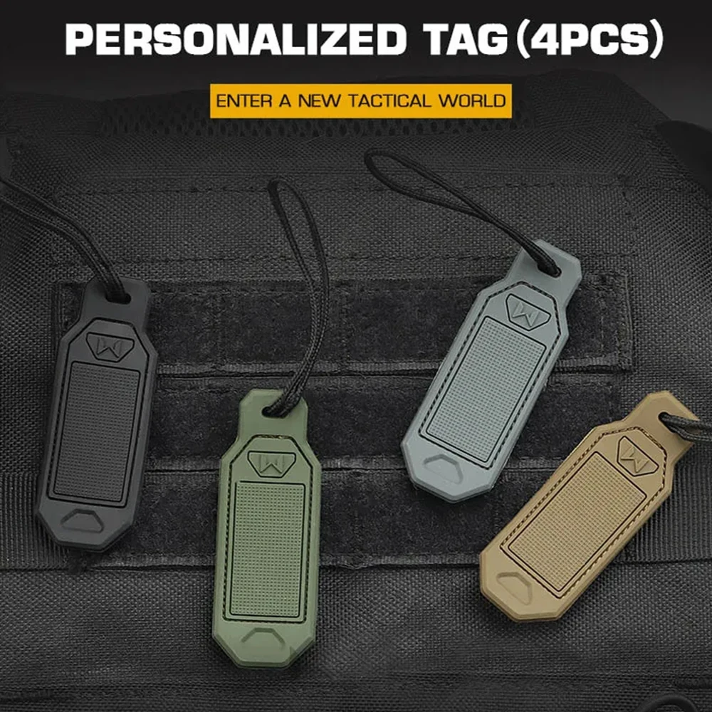 

4PC Tactical Hook-And-Loop Fasteners With Lanyards Suitable For Flashlights Keys Small Tools And More