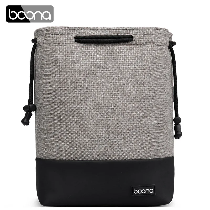 BOONA Mirrorless Camera Storage Bag Drawstring Stitching Design Waterproof Photo Lens Bag Case For Canon Nikon Sony Pentax