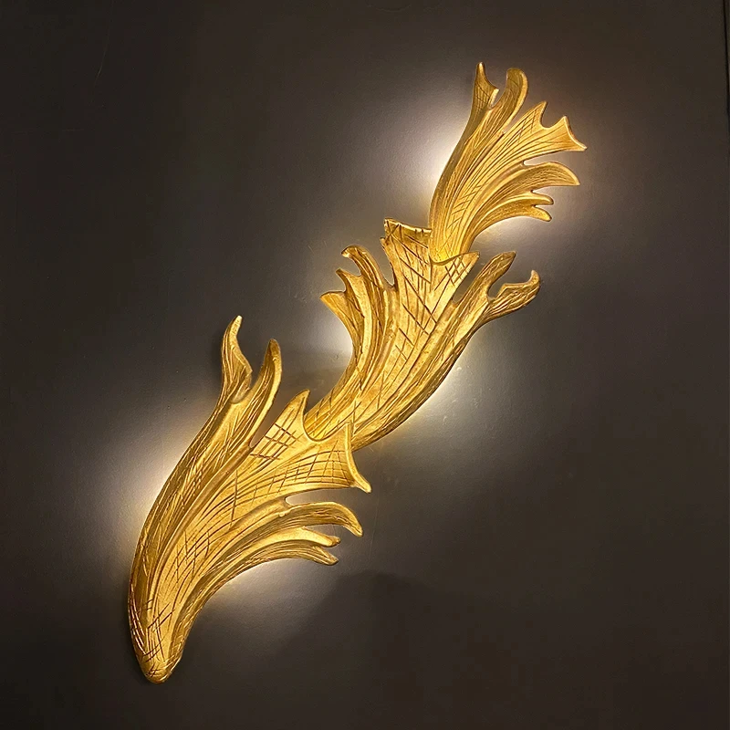 Creative wall lamp postmodern all copper villa living room bedroom light luxurious background wall decorative lamp LS96BS