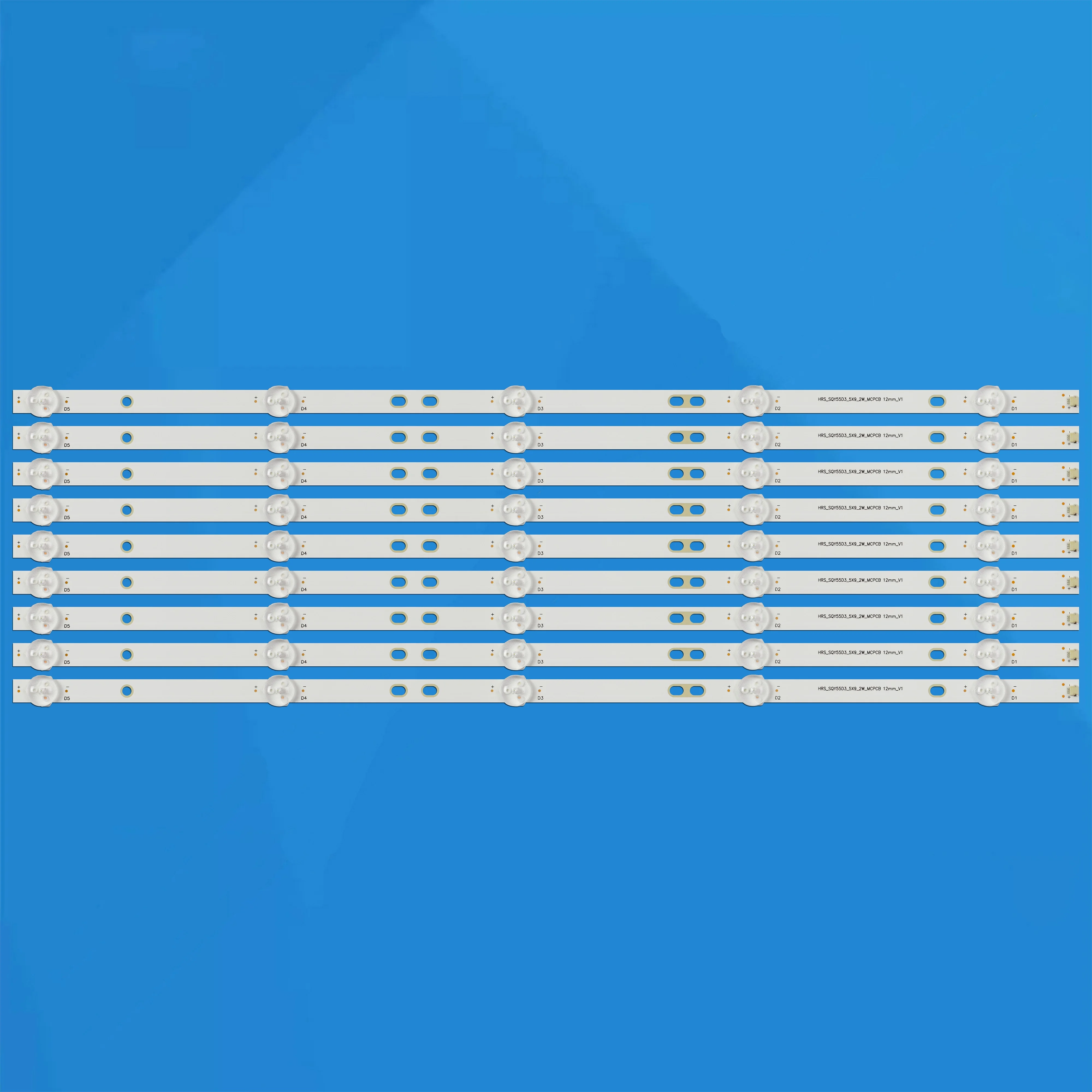 

LED strip backlight for KS5500SM4K K55DLY8US PLED5544U HV550QUB-F5A RCA RNSMU5545 AE0110490 HRS_SQY55D3_5X9_2W_MCPCB 12mm_V1