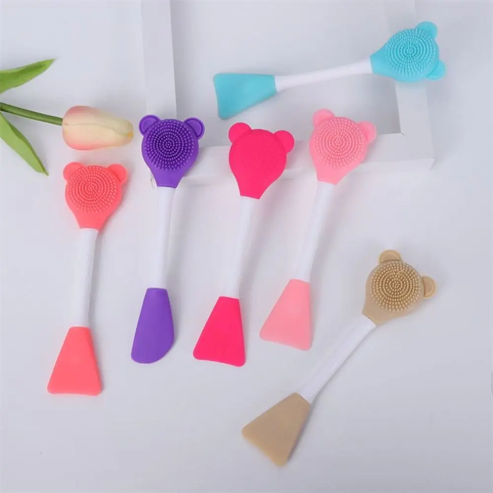 Double Head Silicone Facial Mask Brush Mud Film Special Colorful Cleansing Brush Face Cleansing DIY Blackheads Face Mask Brush