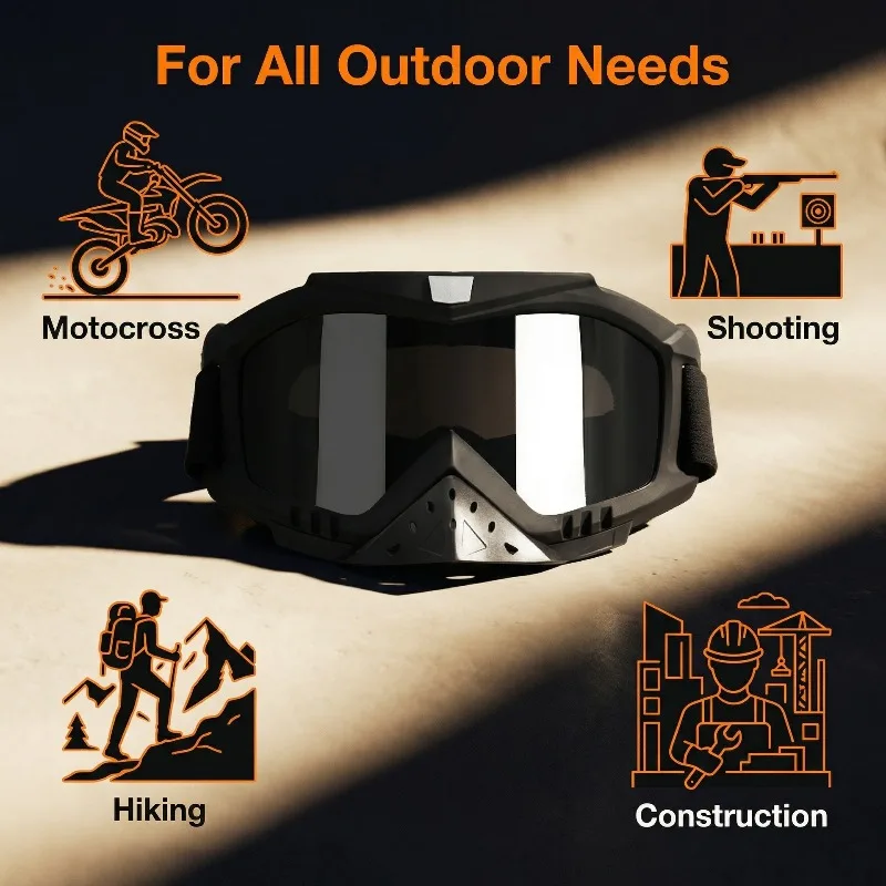Gafas de protección para motocicletas, gafas para conducir fuera de carretera, parabrisas, gafas antipolvo y transpirables para deportes al aire libre, gafas de esquí para hombres, mujeres y adultos.