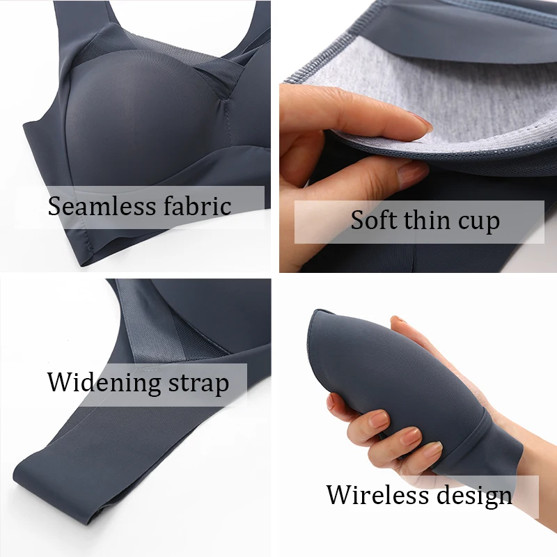 Frauen Nahtlose Plus Größe Bhs Sexy Patchwork Spitze Top Push-Up Sport Büstenhalter Weibliche Backless Fitness Schlaf Weste Bralette Neue