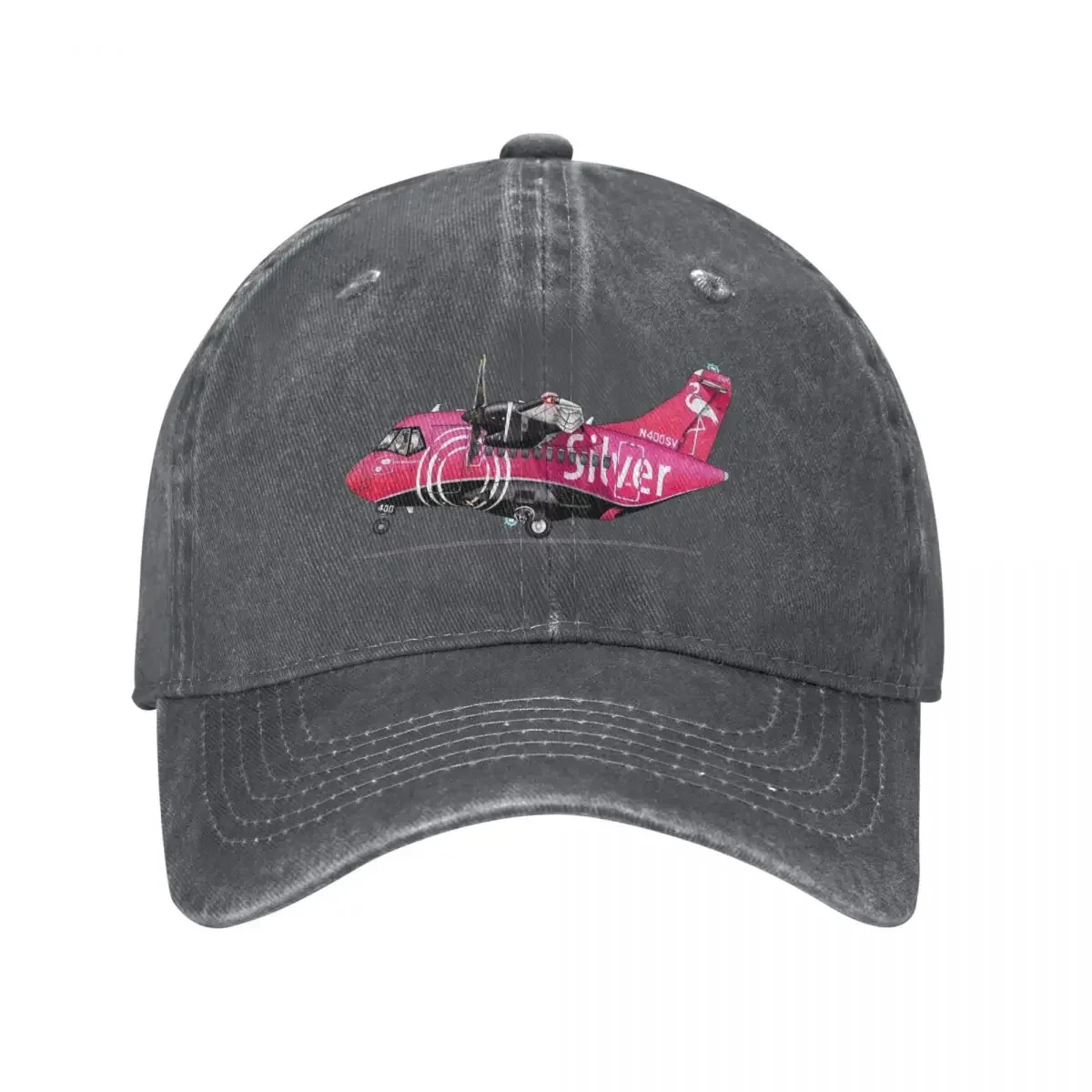 Drawing ATR 42-600 Silver Airways Baseball Cap Hat Luxury Brand Military Cap Man Trucker Hats For Men Women's