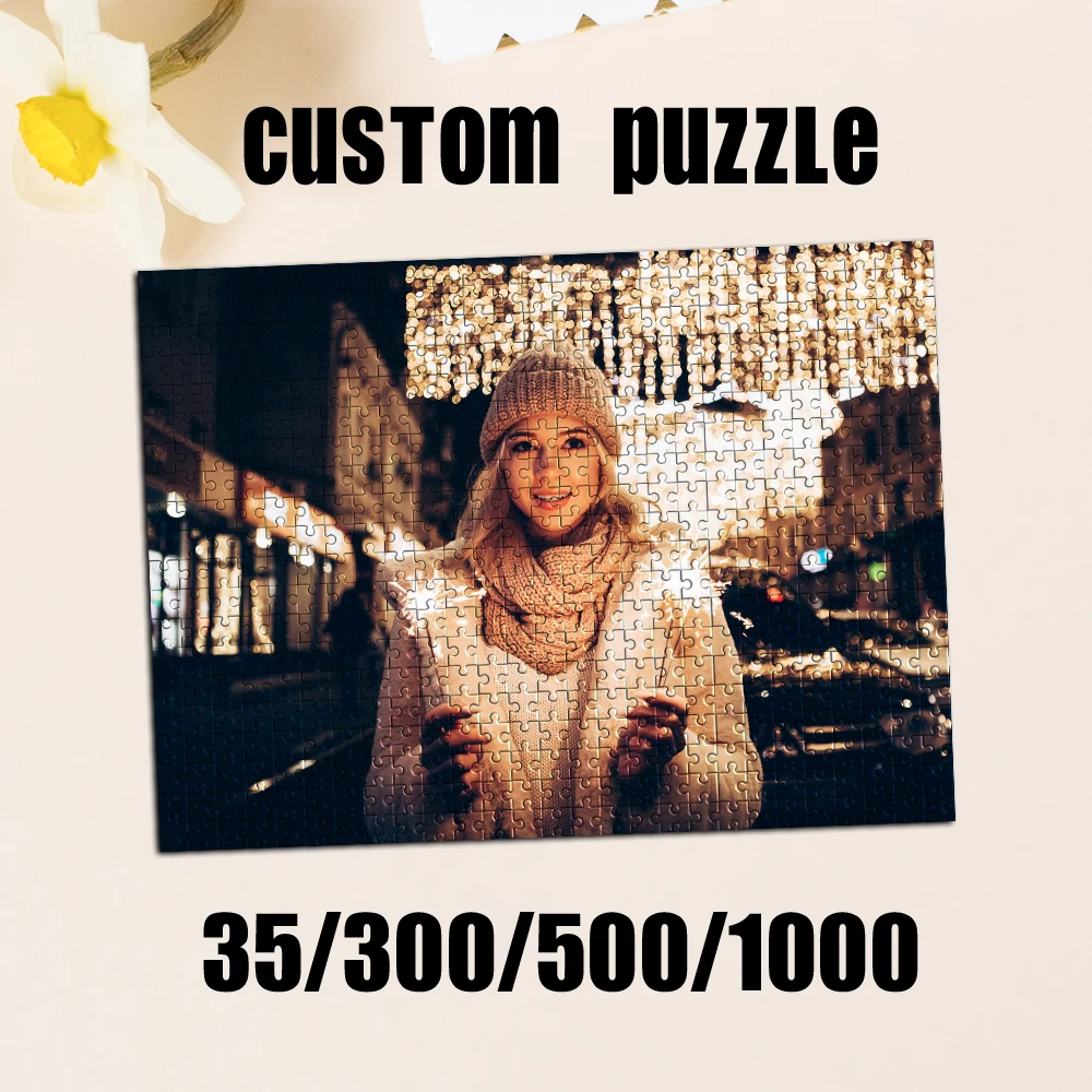 35/300/500/1000 pièces de puzzle photo personnalisé, personnalisez votre puzzle pour créer un cadeau unique.