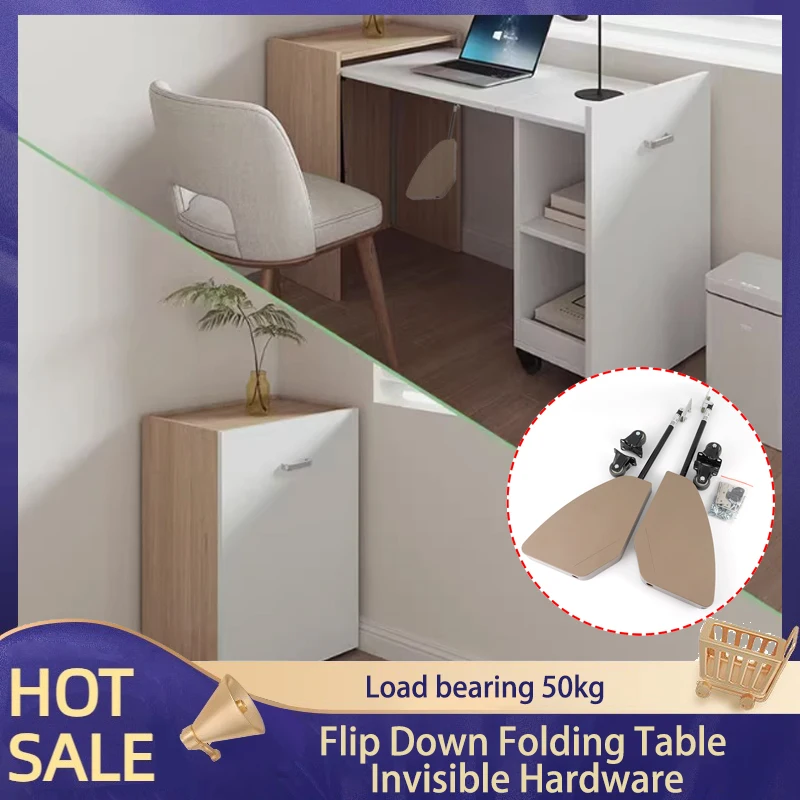 

Foldable Cushion Down Flip Hidden Folding Table Multifunctional Frame Invisible Hardware Accessories Dining Table Desk Bar