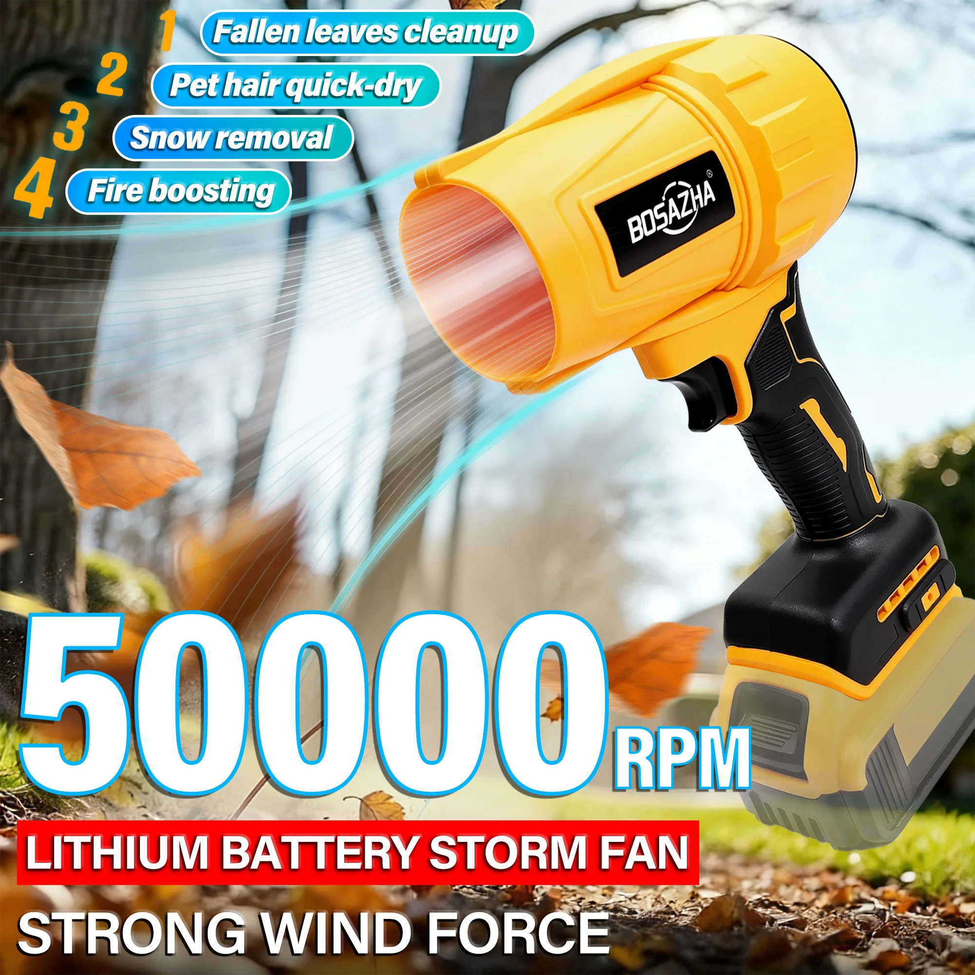 

Беспроводной электрический воздуходув-пылесос для компьютеров и автомобилей, инструмент для уборки, воздуходувка для листьев, совместимая с аккумулятором DeWALT 20V.