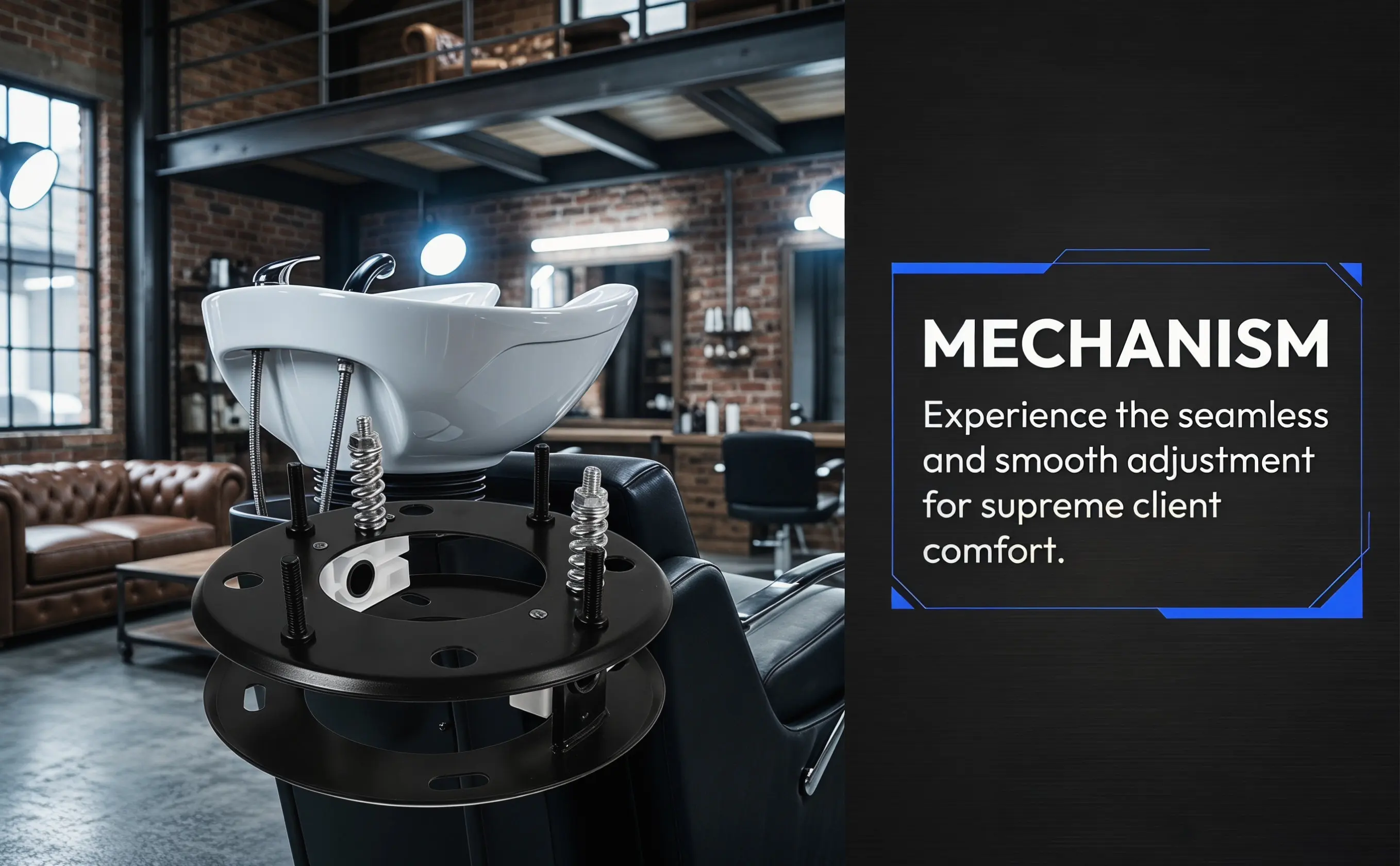 Shampoo Bed Tilting Mechanism Ceramic Bowl Adjustable Stable Replacement Salon Shampoo Bowl Accessories Salon Sink Parts