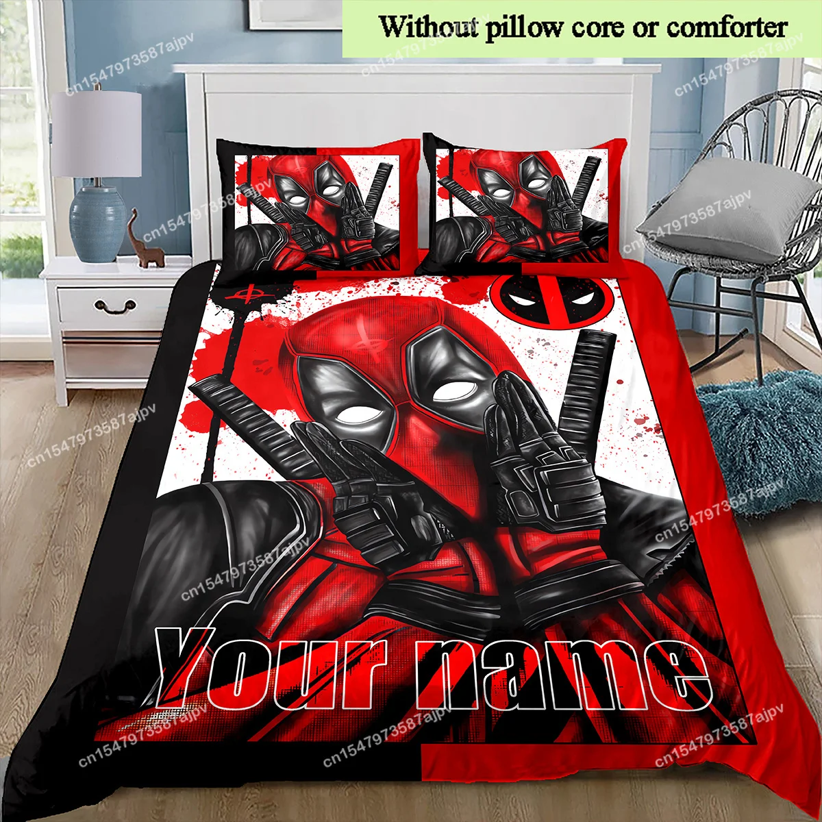 Superhero Venom Deadpool Custom Bedding Set Movie Comic Quilt Cover Children Gift (3 Piece Polyester Cover Set, Without Core)-LI