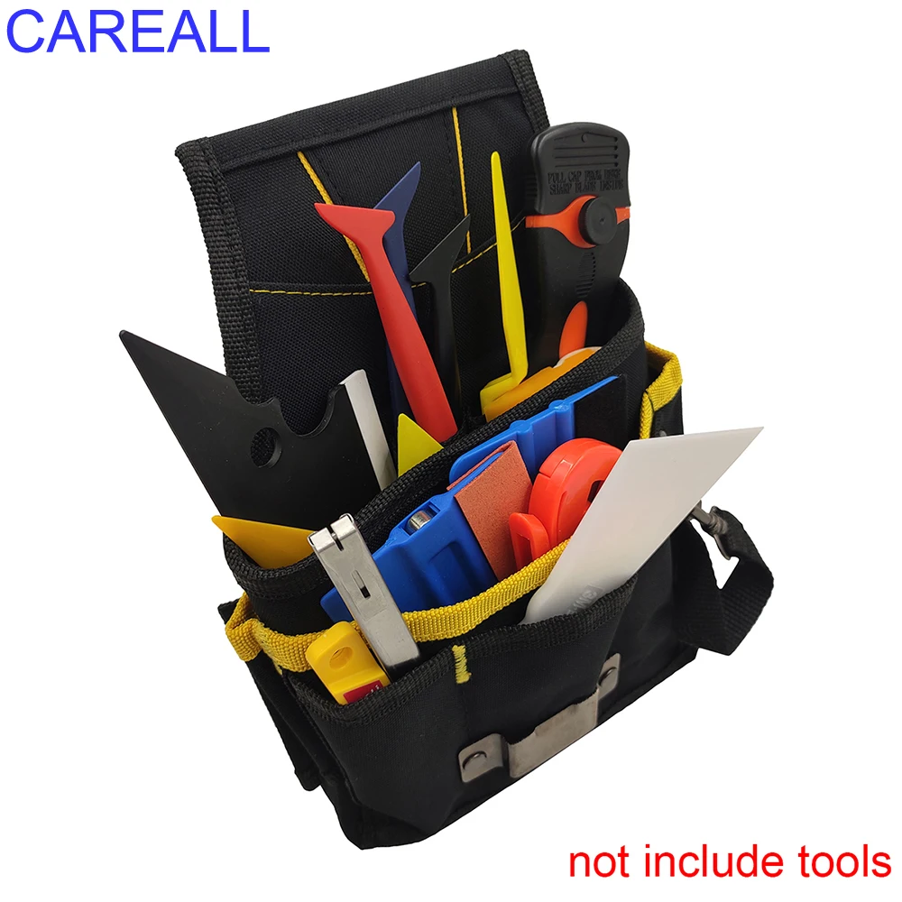 CAREALL Multi-Function Tool Bag Organizer for Vinyl Car Wrap Tint Squeegee 600D Oxford Cloth Multi-Pocket Waterproof Storage Bag