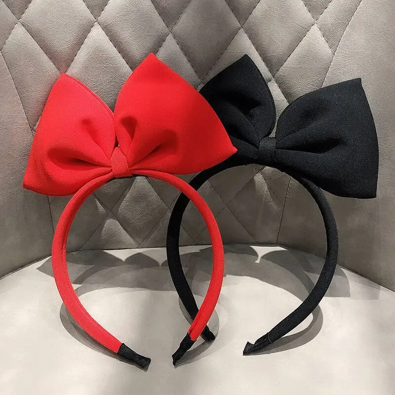 Red Hair Bows Headband Hairbands Girls Fabric Headwear Kids Hair Accessories Christmas Headband Party Cloth Hair Band