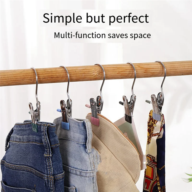 ABJO-12 PCS ซักรีดตะขอแขวนคลิป Travel Heavy Duty เสื้อผ้าคลิปสแตนเลสสําหรับซักรีด,ตู้เสื้อผ้า,ถุงเท้า,เสื้อผ้า Dryi