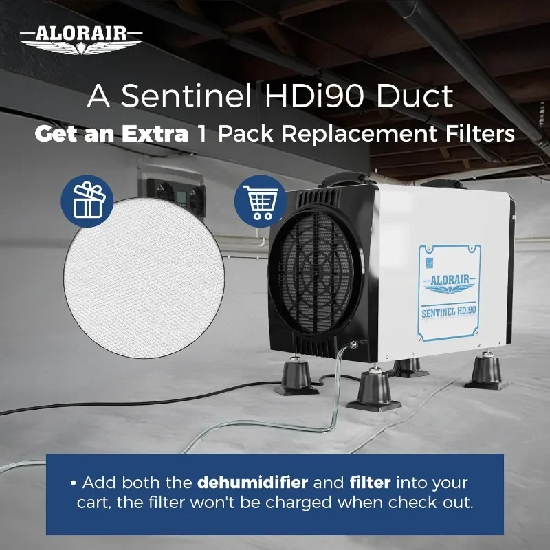 ALORAIR Duct-able Version Basement/Crawl Space Dehumidifiers 198 PPD Commercial Industrial Dehumidifier with Pump and Drain Hose