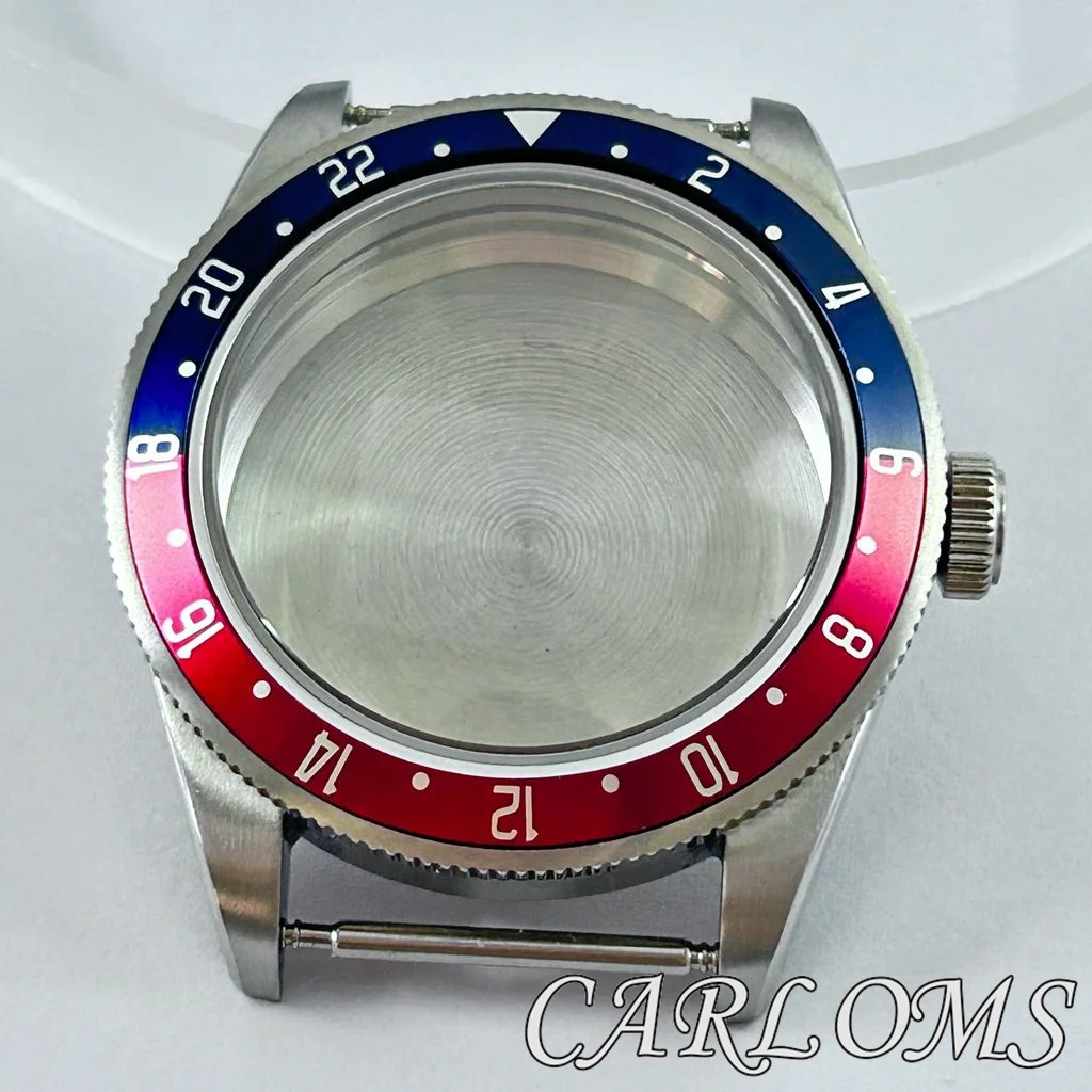 

TOP 39mm NH34 NH35 NH36 NH38 NH70 NH72 ETA 2824 PT5000 Silver Sterile Watch Case Ceramic Aluminum Bezel Domed Sapphire Glass