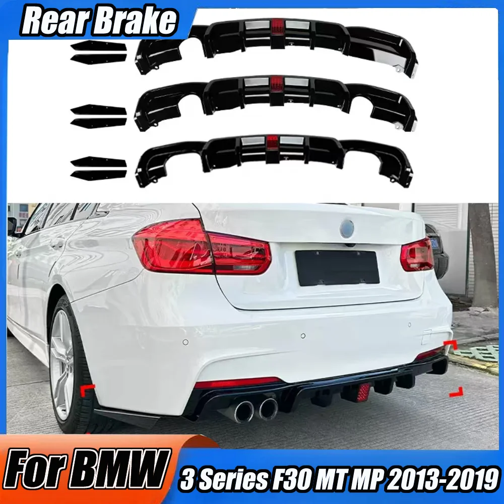 Rear Brake Light Lamp Bumper Lip Diffuser For BMW 3 Series F30 MT MP 2013 To 2019 Spoiler By ABS Gloss Black Body Kit