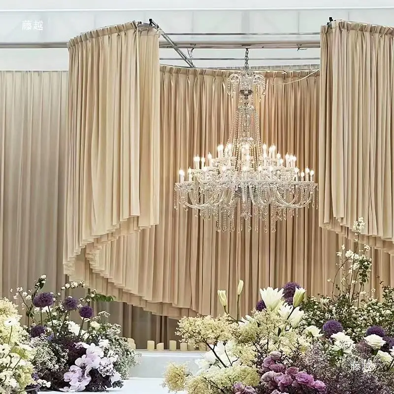 European Style Hotel Project Lamp Villa Club Transparent Crystal Candle Chandelier Living Room Lamp Creative Chandelierg Fixture