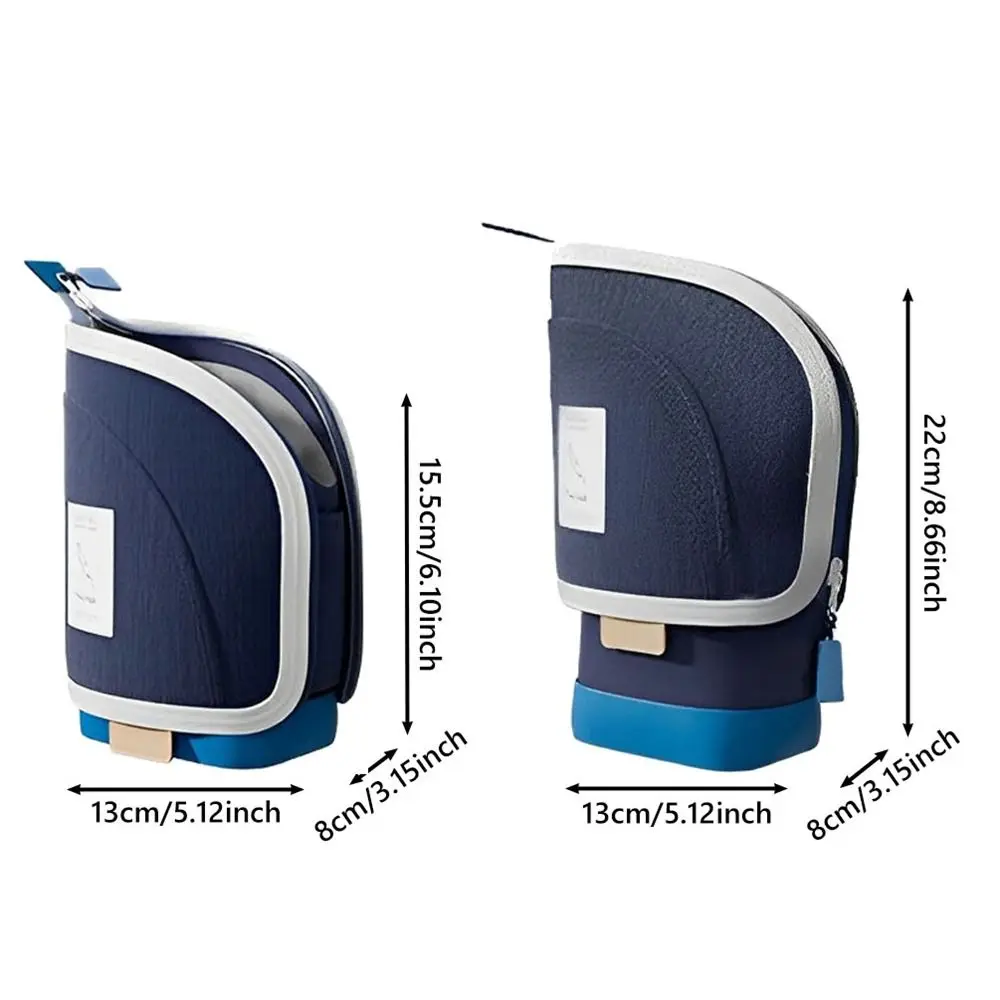 Gift 2-in-1 Standing Pencil Case Portable Vertical Student Pen Holder Retractable Pencil Bag Desk Supplies Holders view 6