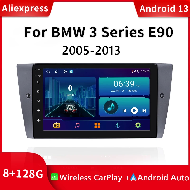 

1280*720 2 din Android 13 Car Radio Player For BMW 3 series E90 E91 E92 E93 GPS Navigation Stereo Multimedia Audio Carplay 4GB