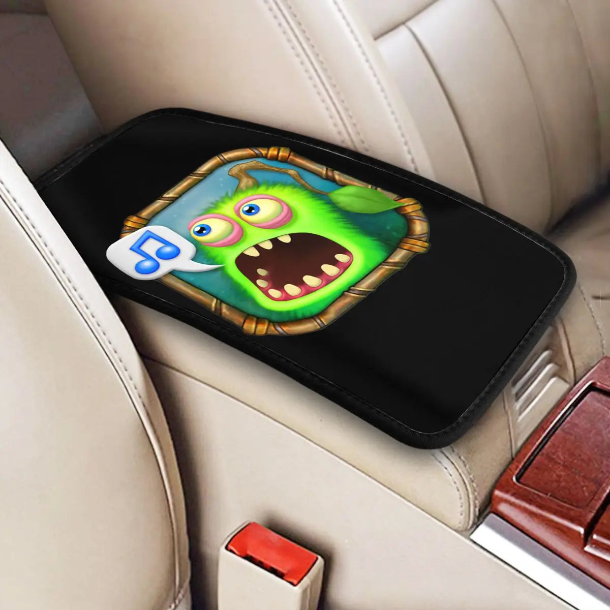 Cute My Singing Monsters Center Console Protective Cushion Pad for Cars Cartoon Car Accessories Non-slip Armrest Cover Mat