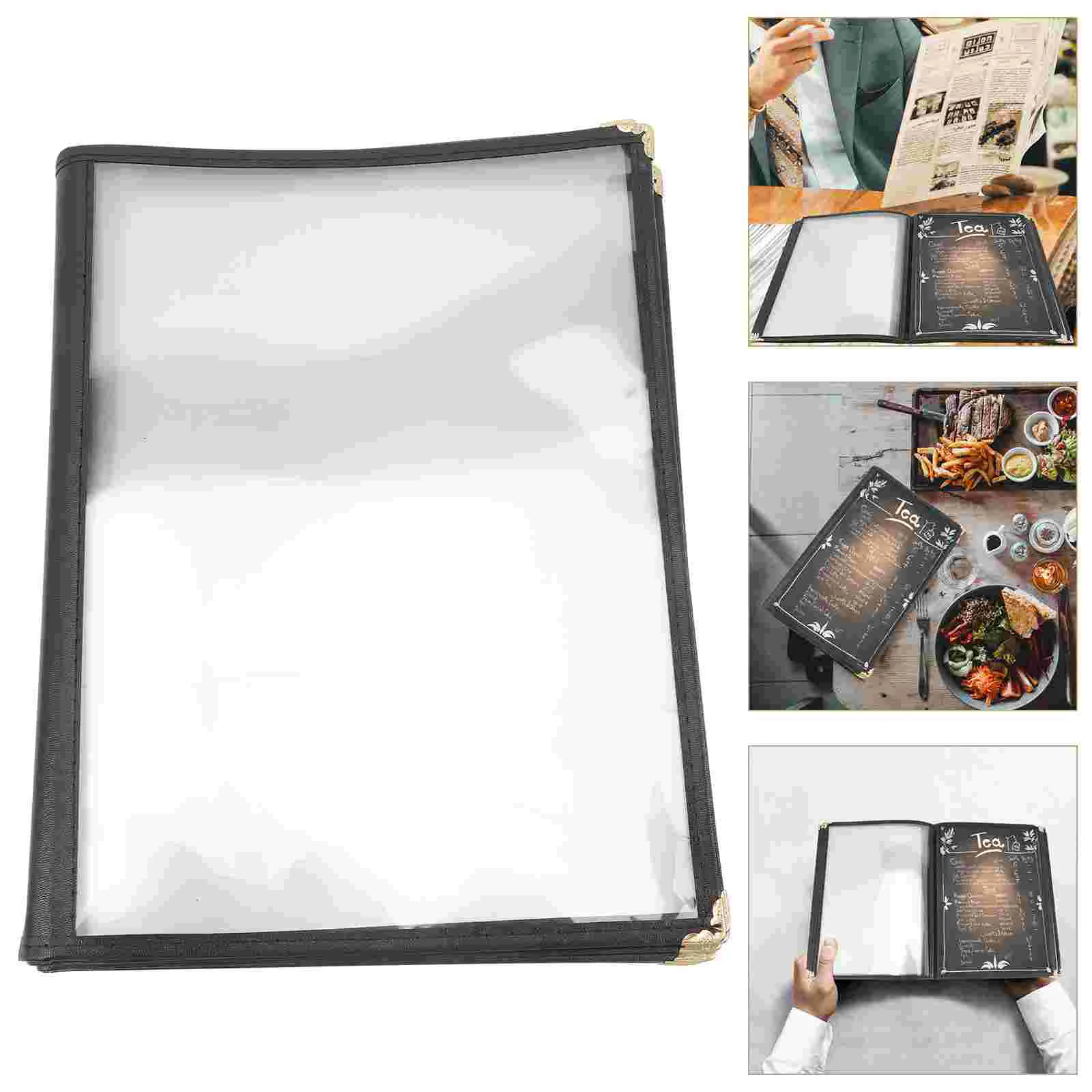 

Menu Covers Transparent Pvc Personality Coffee Bar Accessories Folder Clear Sleeves Holder Price List Paper Insert