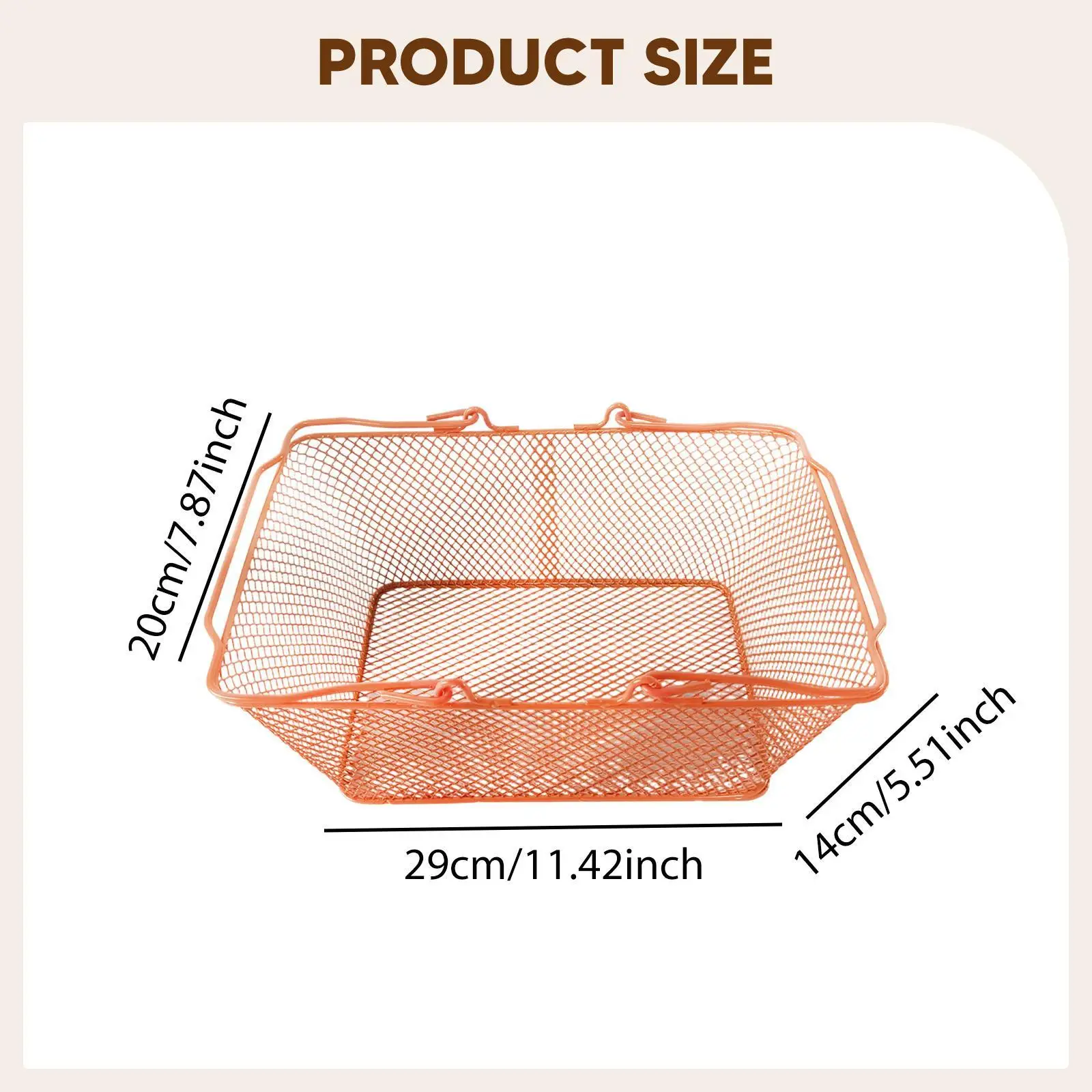 Cesta de compras com alça Cesta de mercearia para livraria, cozinha, parada de flores