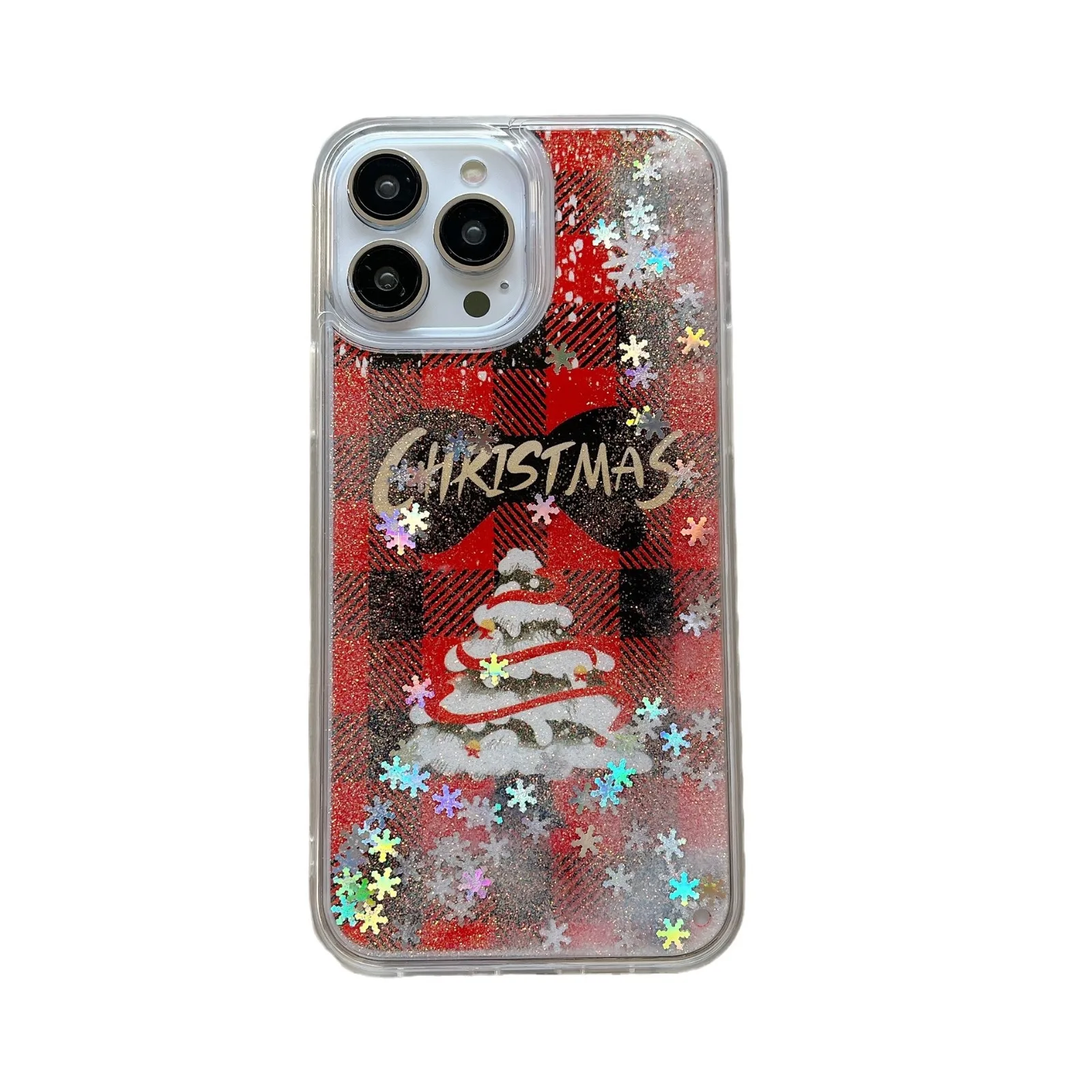 Suitable for iPhone 13 promax phone case, Apple 14 Santa Claus 15 Christmas tree, quicksand, snowflake protective case