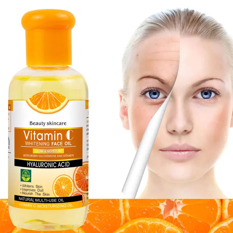 

75ml Vitamin C Whitening Face Oil Fade Dark Spots Moisturizing Brightening Nourishing Rejuvenation Skin Face Care