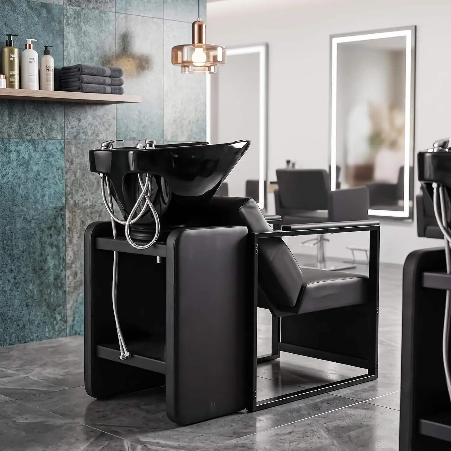 Sturdy Metal Frame, Stable Support, Built for Daily Salon Use, Easy to Wipe Clean Soft Padded Seat, Cushioned Backrest